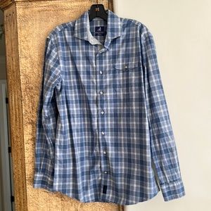 Johnnie O Shirt Men’s Medium Blue Gray Button Up